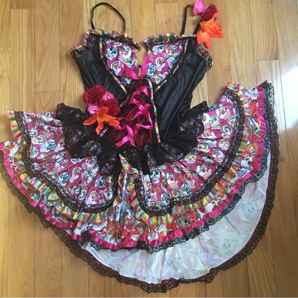 Day Of The Dead Halloween Costume - Picture 2 of 7